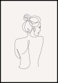 Plakat line art z sylwetką kobiety