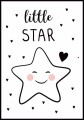 Plakat little star - z małą uśmiechnięta gwiazdką otoczoną serduszkami