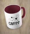 Bordowy kubek coffee