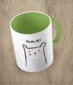 Jasnozielony kubek mama miś
