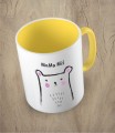 Żółty  kubek mama miś