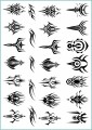 Czarne tatuaże tymczasowe ethnic shapes in gothic style