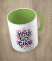Jasnozielony kubek you go girl