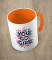 Pomarańczowy kubek you go girl