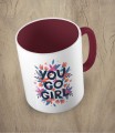 Bordowy kubek you go girl