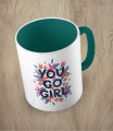 Ciemnozielony kubek you go girl