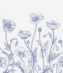 Próbka tapety blue and white poppies