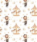 Próbka tapety miś w cyrku