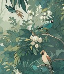 Próbka fototapety parrots in the jungle