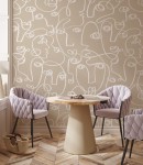 Tapeta abstract face on beige