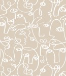 Próbka tapety abstract face on beige