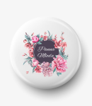 Button panna młoda peonie