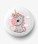 Button jednorożec ze złotym rogiem