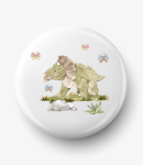 Button stojący dinozaur triceratops
