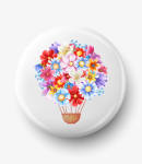 Button kwiatowe balony