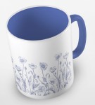 Kubek blue and white poppies