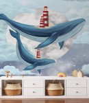 Fototapeta wieloryby wśród chmur