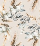 Próbka tapety kwiaty vintage na beżowym tle