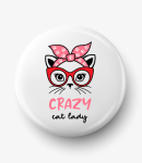 Button crazy cat lady