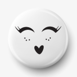 Button face heart lashes