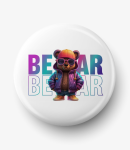 Button teddy bear in holographic jacket