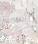 Próbka tapety zwierzęta z bajkowego lasu