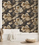 Tapeta ptaki i motyle wśród peonii