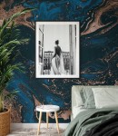 Fototapeta blue and bronze paints