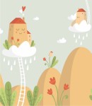 Próbka fototapety chmurki nad górami