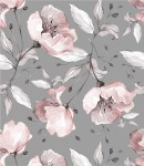 Próbka tapety szara kwiatowa róża