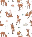 Próbka tapety jeleń i zając