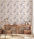 Tapeta japońskie kwiaty i ptaki