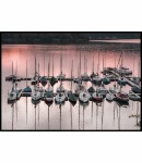 Plakat zachód słońca w marinie nad Rursee