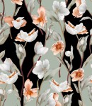 Próbka tapety biało-kremowe kwiaty