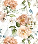 Próbka tapety peach blush flowers