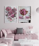 Zestaw plakatów różowe płatki kwiatów