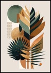 Plakat liście boho