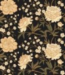 Próbka tapety kremowe kwiaty piwonii