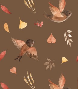 Próbka tapety jesienne ptaki