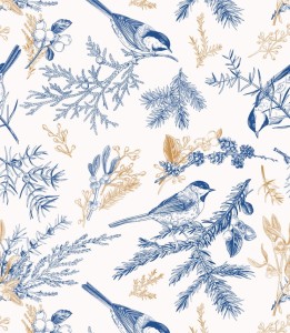 Próbka tapety ptaki siedzące na gałęziach