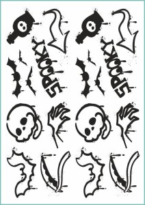 Tatuaże tymczasowe wzory na Halloween pisane sprayem