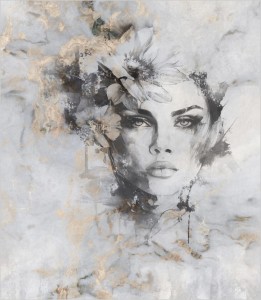 Próbka tapety woman's face with a flower