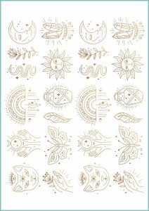 Tatuaże tymczasowe magiczne boho symbole