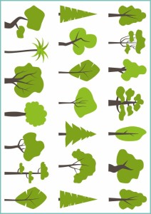 Tatuaże tymczasowe modern green trees