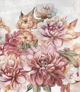 Próbka tapety peonies and roses