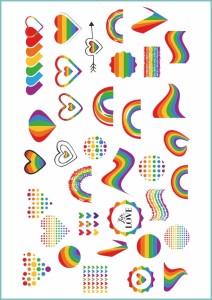 Tatuaże tymczasowe tęcza symbole