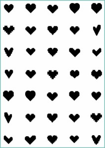 Tatuaże tymczasowe pixel heart icons