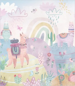 Próbka tapety lamy w górach