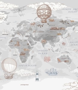 Próbka tapety podniebna retro podróż