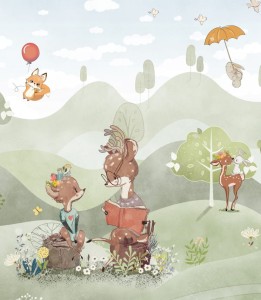 Próbka tapety leśna sielanka